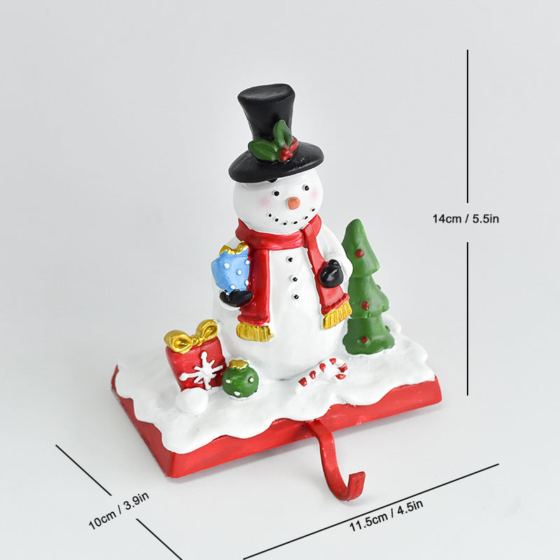 Santa Claus Sock Hanger Decoration Home Living Room Fireplace Christmas Snowman Hook Decoration