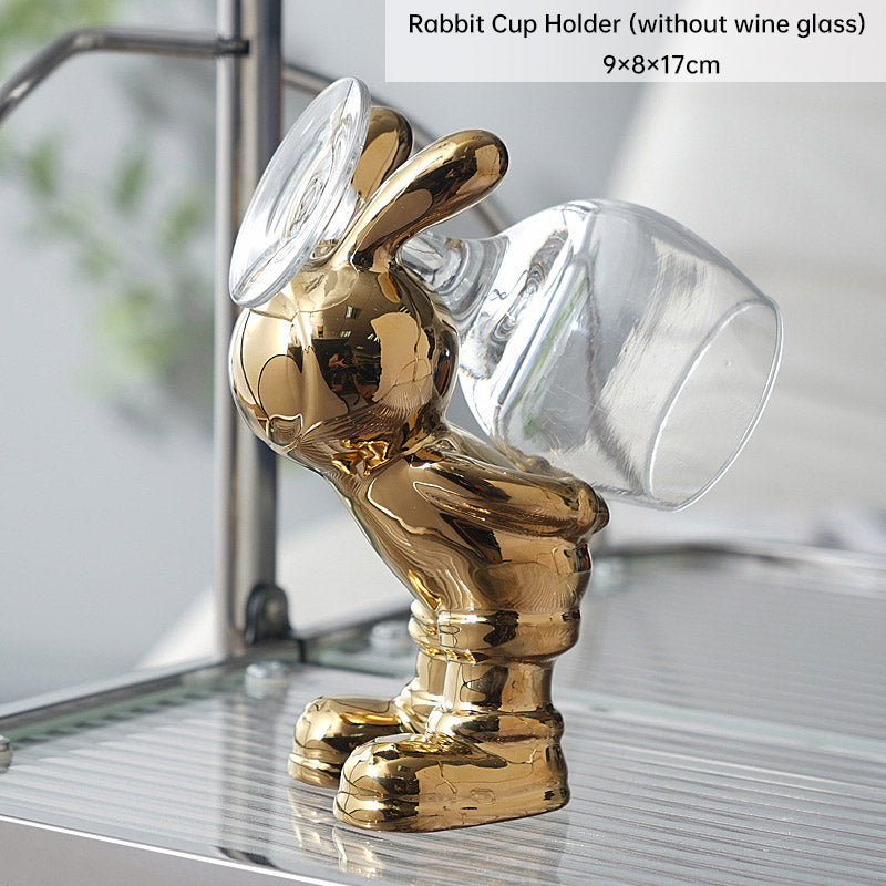 Light Luxury High-End Rabbit Wine Rack, Wine Cabinet Decoration, Home Living Room, Dining Cabinet Decoration, Handicrafts