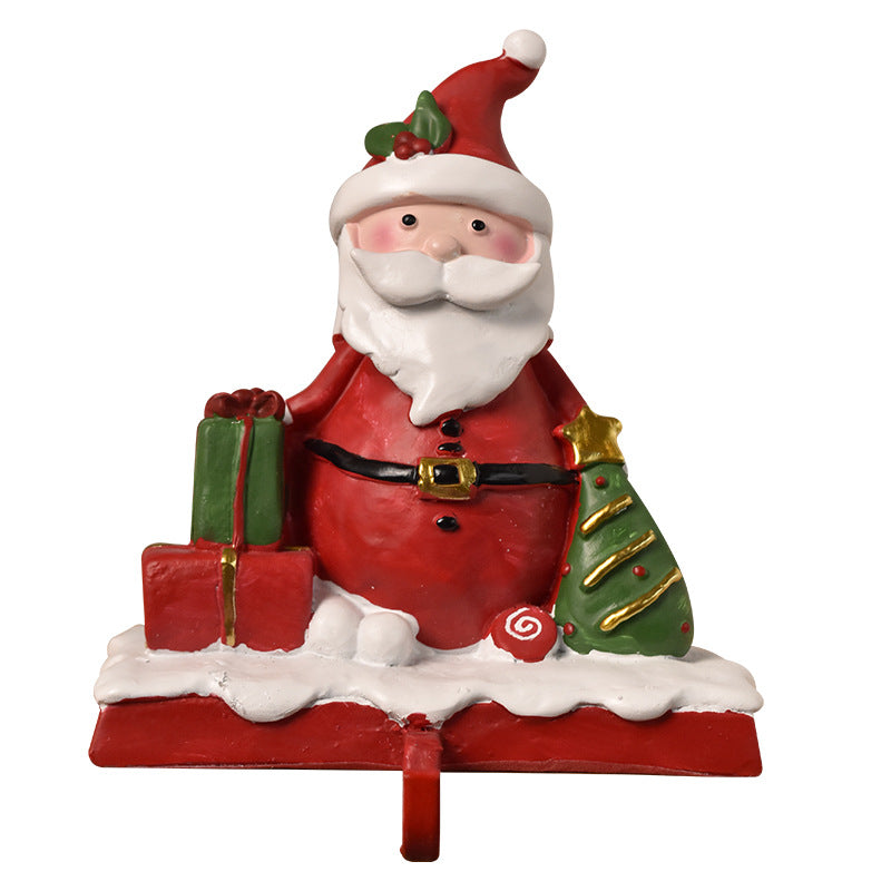Santa Claus Sock Hanger Decoration Home Living Room Fireplace Christmas Snowman Hook Decoration