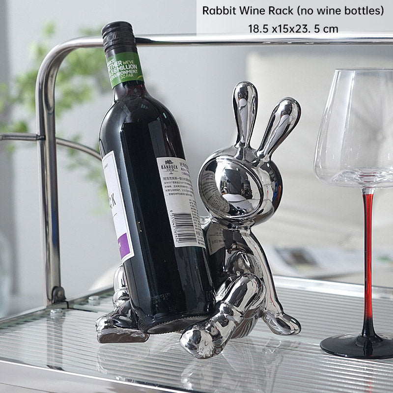 Light Luxury High-End Rabbit Wine Rack, Wine Cabinet Decoration, Home Living Room, Dining Cabinet Decoration, Handicrafts