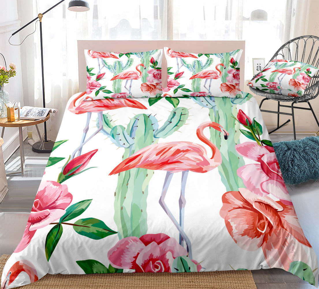 Home Textiles Bedroom Supplies Bed Sheets Pillowcases Cactus Succulent Three or Four Piece Sets