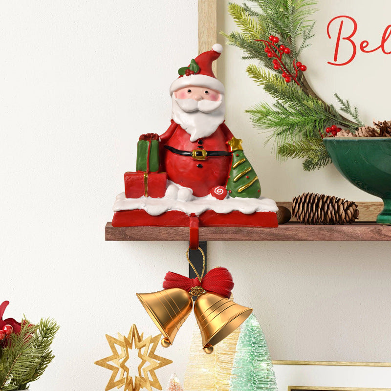 Santa Claus Sock Hanger Decoration Home Living Room Fireplace Christmas Snowman Hook Decoration