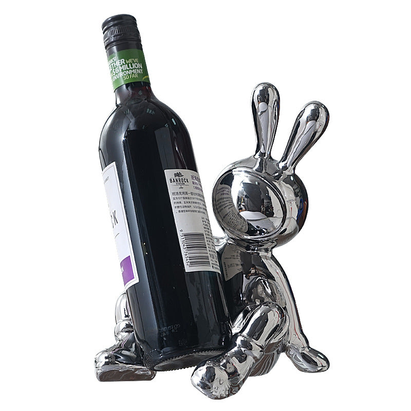 Light Luxury High-End Rabbit Wine Rack, Wine Cabinet Decoration, Home Living Room, Dining Cabinet Decoration, Handicrafts