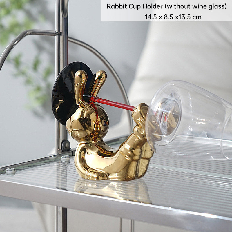 Light Luxury High-End Rabbit Wine Rack, Wine Cabinet Decoration, Home Living Room, Dining Cabinet Decoration, Handicrafts