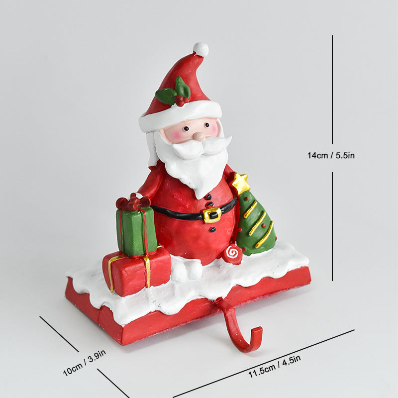 Santa Claus Sock Hanger Decoration Home Living Room Fireplace Christmas Snowman Hook Decoration